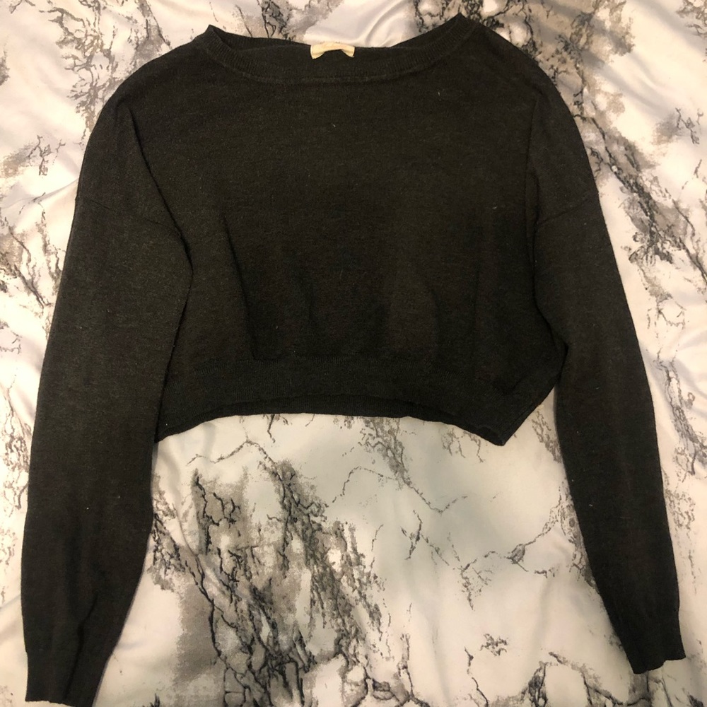 Cropped gray long sleeve